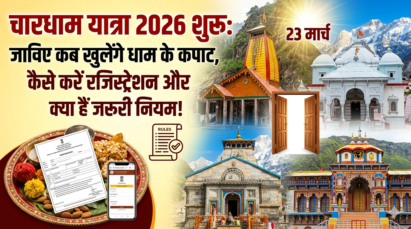 23 मार्च से शुरू हो रही चारधाम यात्रा: जानिए कब खुलेंगे धाम के कपाट, कैसे करें रजिस्ट्रेशन और क्या हैं जरूरी नियम